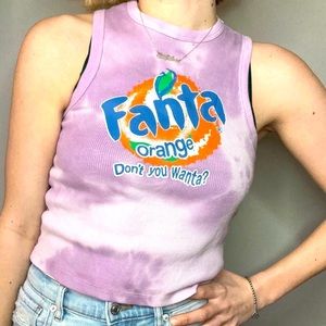Fanta Orange Tie Dye Sleeveless Crop Top